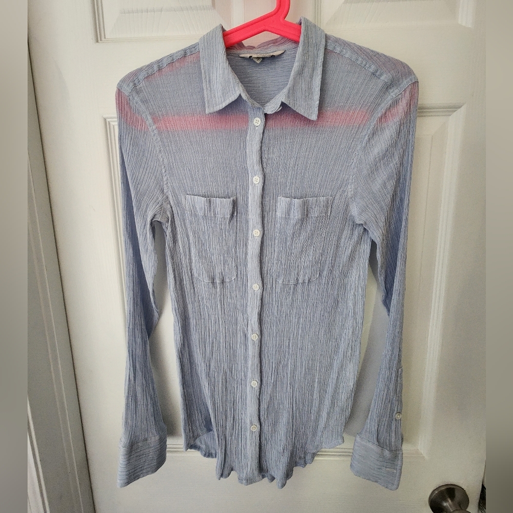 Club Monaco Crinkle Texture Button Down Shirt XS